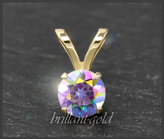Anhänger 585 Gold weiß Mystic Topas 4,5,6,7mm
